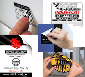 Removable Adhesive Oil Change Sticker Examples