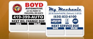 Removable Oil Change Stickers